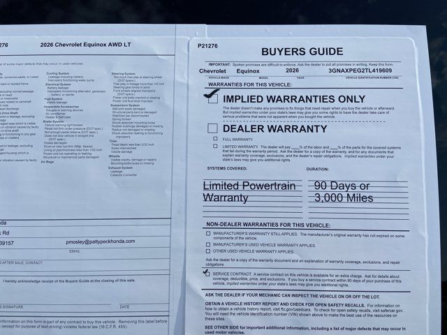 Used 2026 Chevrolet Equinox LT AWD/4WD image 7