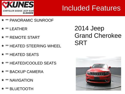 Used 2014 Jeep Grand Cherokee SRT8 w/ Luxury Group II AWD/4WD image 3