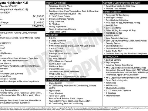 Used 2022 Toyota Highlander XLE FWD image 6