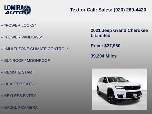 Used 2021 Jeep Grand Cherokee L Limited w/ Luxury Tech Group II AWD/4WD image 33