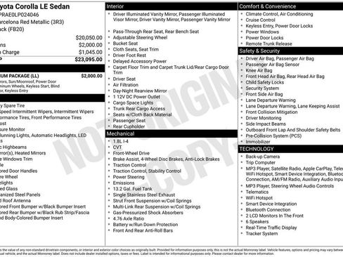 Used 2020 Toyota Corolla LE w/ LE Premium Package FWD image 4