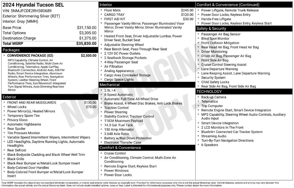 Certified 2024 Hyundai Tucson SEL w/ Convenience Package AWD/4WD image 33