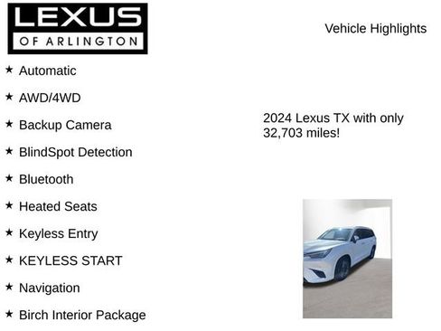 Used 2024 Lexus TX 350 AWD w/ Cold Weather Package image 8