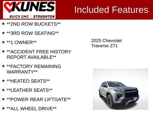 Used 2025 Chevrolet Traverse Z71 w/ Enhanced Driving Package image 3
