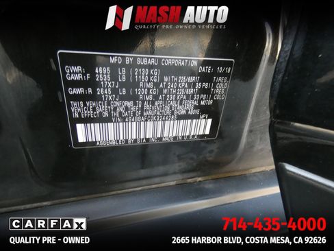 Used 2019 Subaru Outback 2.5i Premium image 81