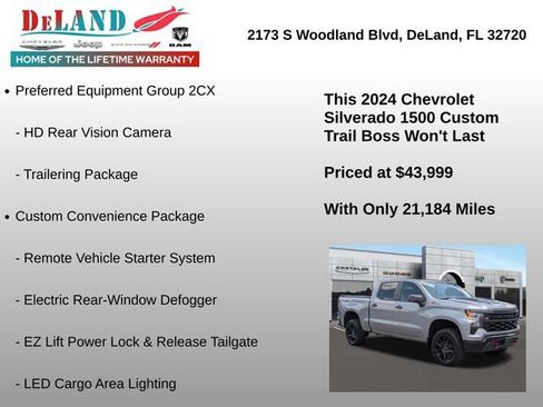 Used 2024 Chevrolet Silverado 1500 Custom Trail Boss w/ LPO, Dark Essentials Package AWD/4WD image 24