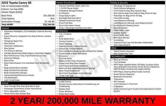 Used 2025 Toyota Camry SE FWD image 27