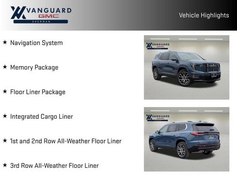 New 2026 GMC Acadia Denali Ultimate w/ LPO, Floor Liner Package AWD/4WD image 10