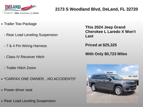 Used 2024 Jeep Grand Cherokee L Laredo w/ Trailer Tow Package RWD image 12