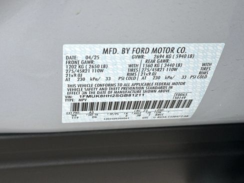 Used 2025 Ford Explorer Platinum w/ LUX Leather Package AWD/4WD image 33