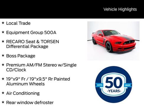 Used 2013 Ford Mustang Boss 302 w/ Boss 302 Accessory Pkg RWD image 6