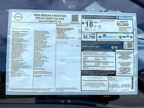 New 2026 Nissan Frontier PRO-4X w/ Tow Package AWD/4WD image 19