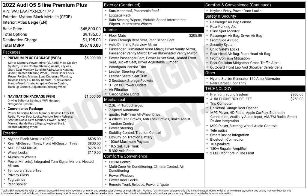 Certified 2022 Audi Q5 2.0T Premium Plus w/ Premium Plus Package AWD/4WD image 44