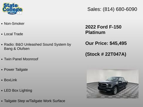 Used 2022 Ford F150 Platinum w/ Equipment Group 701A High AWD/4WD image 18