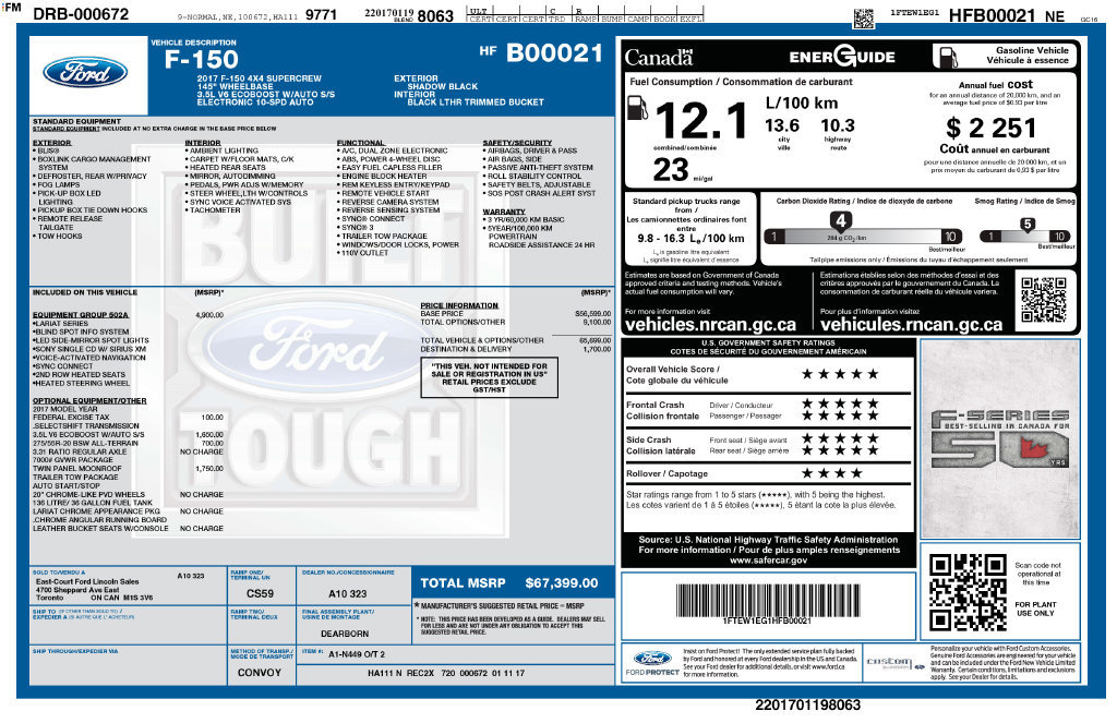 Used 2017 Ford F150 Lariat w/ Equipment Group 502A Luxury AWD/4WD image 10