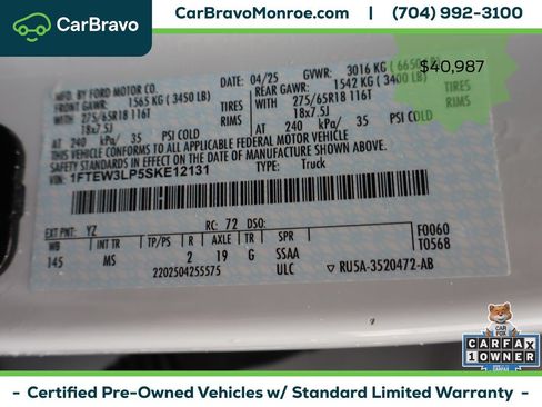 Used 2025 Ford F150 XLT w/ Equipment Group 301A Standard AWD/4WD image 45
