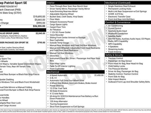 Used 2016 Jeep Patriot Sport w/ Power Value Group AWD/4WD image 10