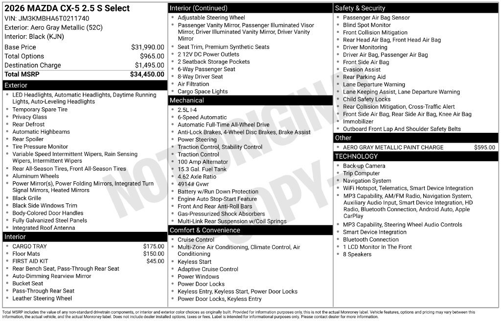 New 2026 MAZDA CX-5 Select AWD/4WD image 3