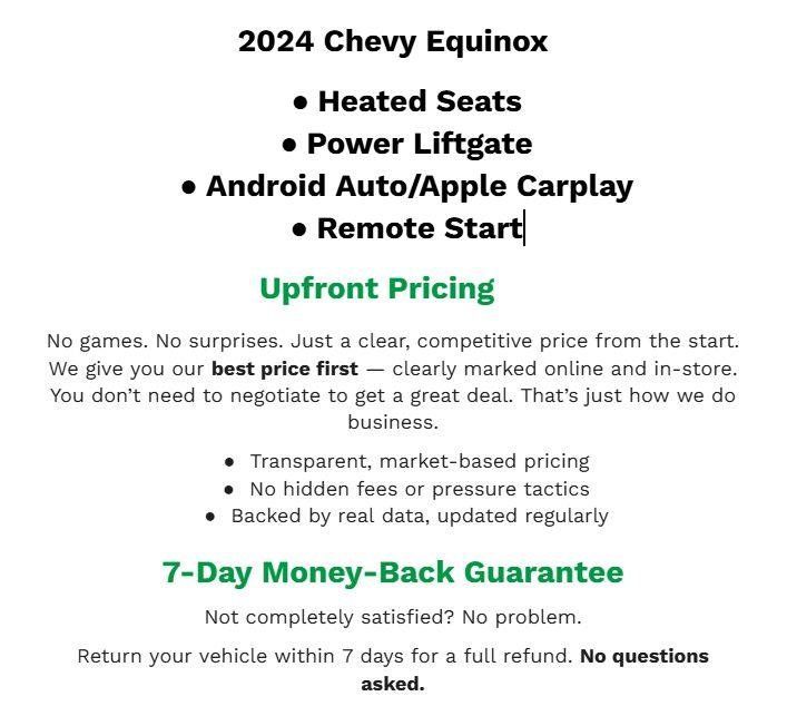 Certified 2024 Chevrolet Equinox LT w/ LPO, Floor Liner Package FWD image 2