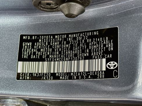Certified 2022 Toyota Corolla SE FWD image 30