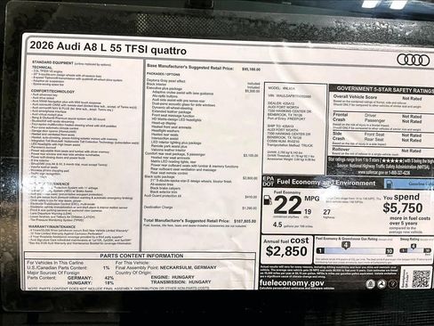 New 2026 Audi A8 L 3.0T image 16