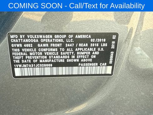 Used 2018 Volkswagen Passat 3.6 FWD image 12