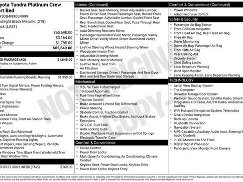 Used 2022 Toyota Tundra Platinum w/ Advanced Package AWD/4WD image 20