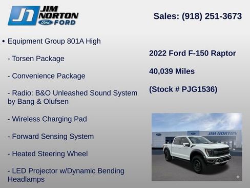 Used 2022 Ford F150 Raptor w/ Equipment Group 801A High AWD/4WD image 31