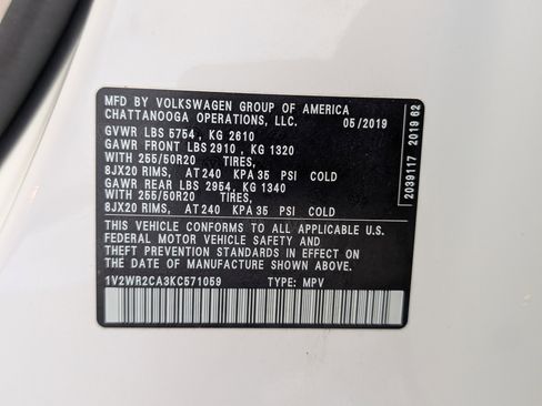 Used 2019 Volkswagen Atlas SE image 40