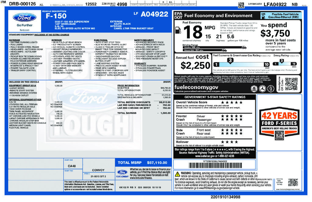 Used 2020 Ford F150 Lariat AWD/4WD image 10