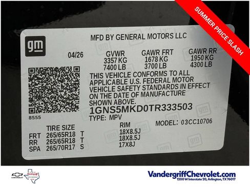 New 2026 Chevrolet Tahoe LS w/ Max Trailering Package RWD image 21