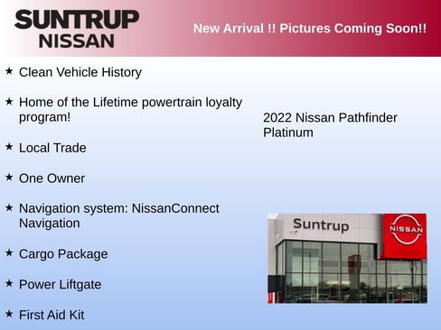 Used 2022 Nissan Pathfinder Platinum w/ Cargo Package FWD image 3