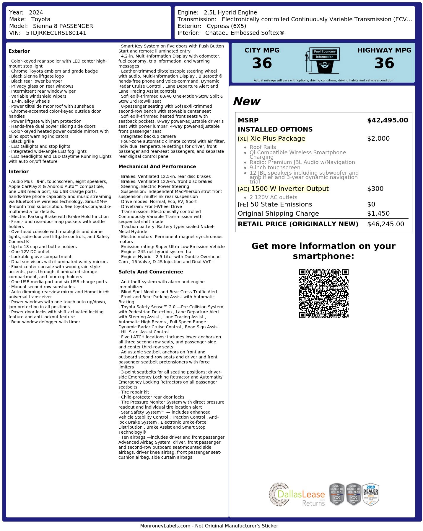 Used 2024 Toyota Sienna XLE w/ XLE Plus Package FWD image 3