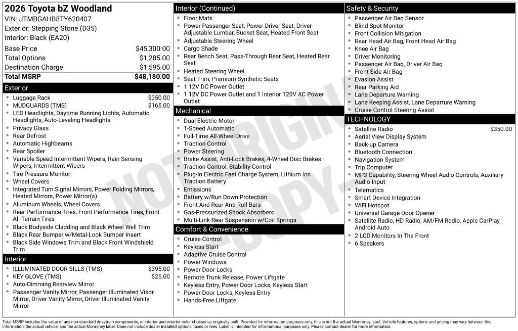 New 2026 Toyota bZ Woodland AWD/4WD image 25