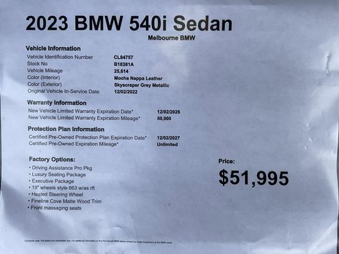 Certified 2023 BMW 540i w/ Executive Package image 34