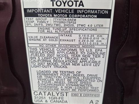Used 2007 Toyota FJ Cruiser 4WD image 15