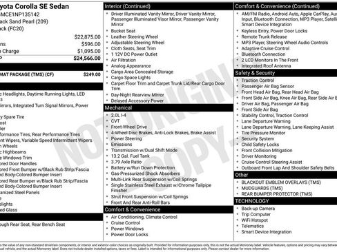 Used 2022 Toyota Corolla SE w/ Carpet Mat Package (TMS) image 3