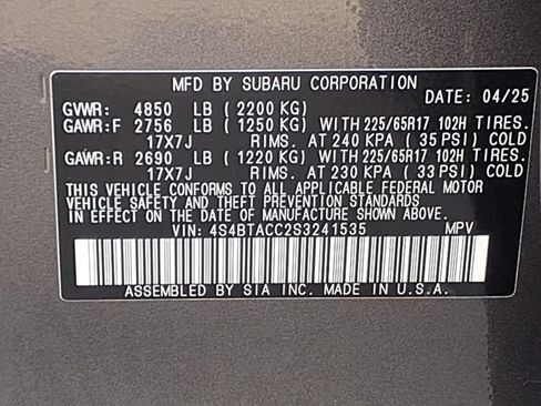 Certified 2025 Subaru Outback Premium AWD/4WD image 9