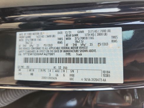 Used 2022 Ford F150 Tremor w/ Equipment Group 402A High image 35