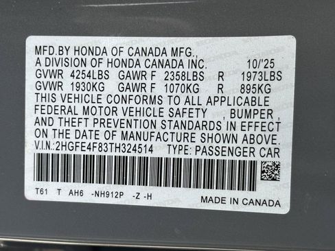 Certified 2026 Honda Civic FWD Hybrid Sedan image 15