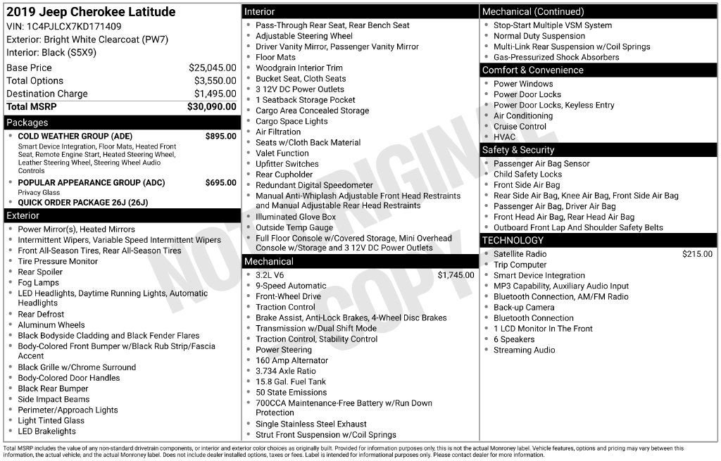 Used 2019 Jeep Cherokee Latitude w/ Cold Weather Group FWD image 23