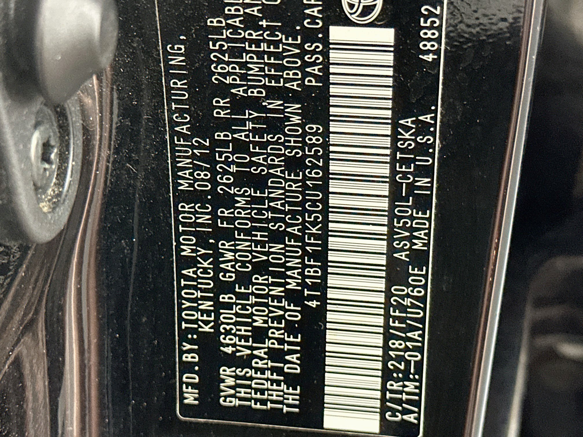 Used 2012 Toyota Camry SE FWD image 12