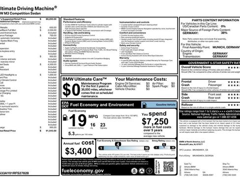 Used 2024 BMW M3 Competition w/ Parking Assistance Package image 54