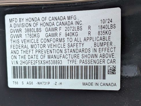 Certified 2025 Honda Civic Sport image 30