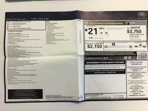 Used 2019 Land Rover Range Rover Sport HST image 48