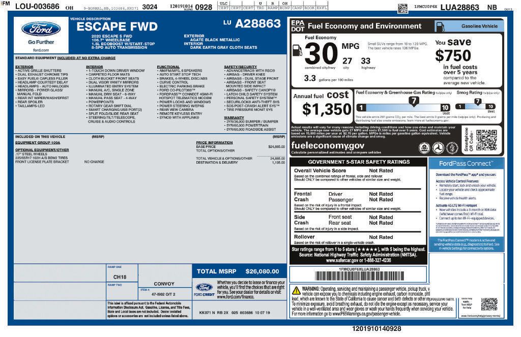 Used 2020 Ford Escape S FWD image 3