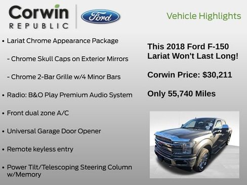 Used 2018 Ford F150 Lariat w/ Equipment Group 502A Luxury image 19