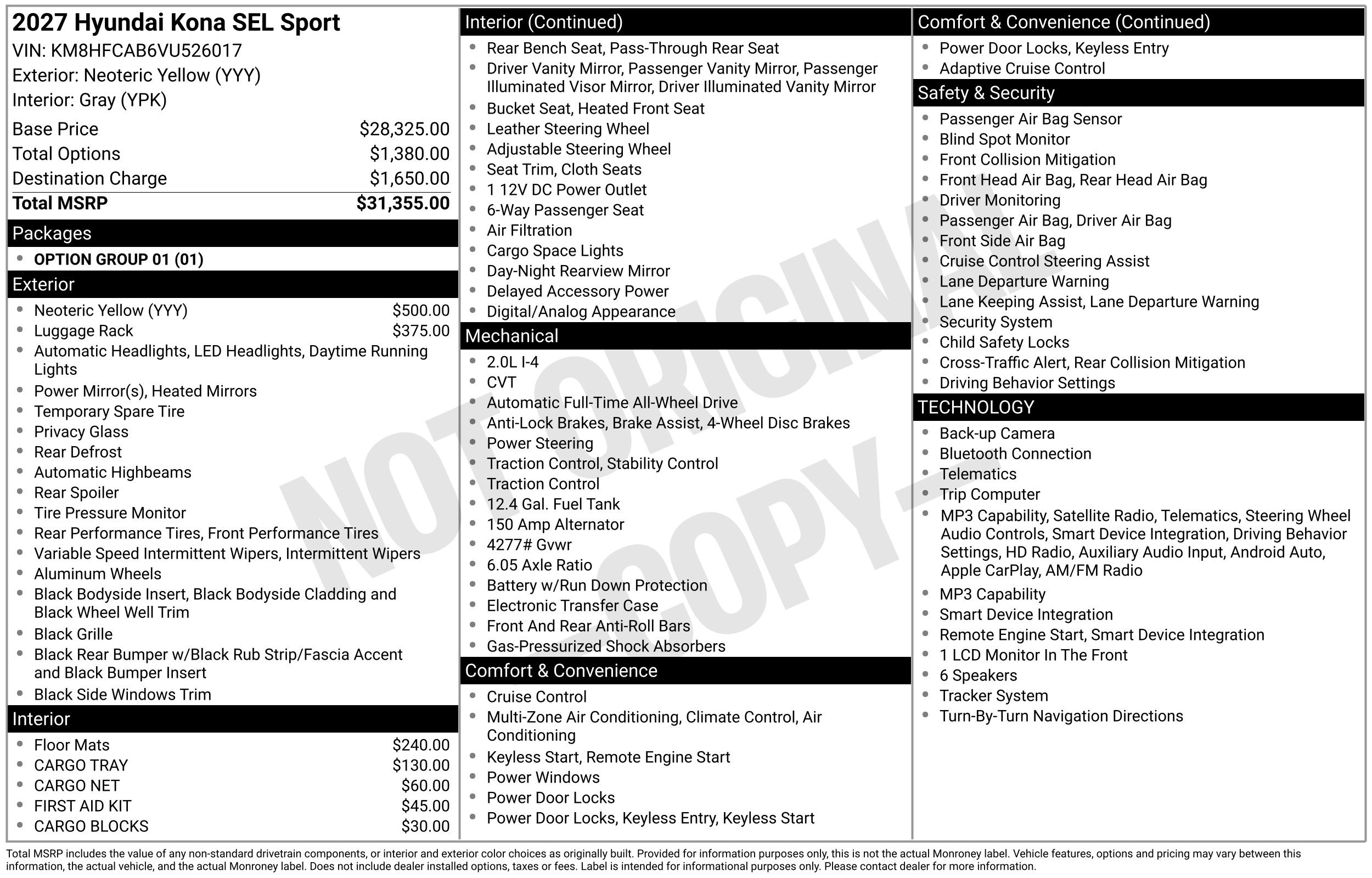 New 2027 Hyundai Kona SEL Sport AWD/4WD image 3