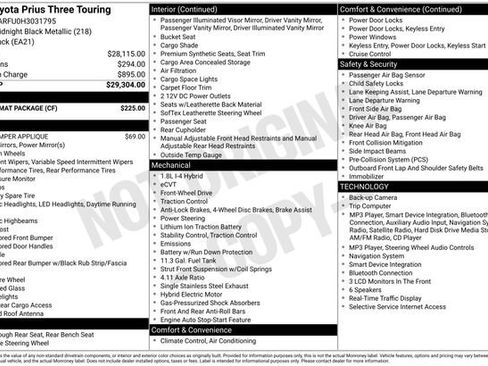 Used 2017 Toyota Prius Three Touring w/ Carpet Mat Package FWD image 2
