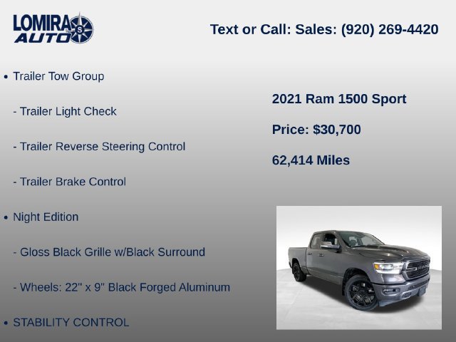 Used 2021 RAM 1500 Sport w/ Trailer Tow Group AWD/4WD image 14
